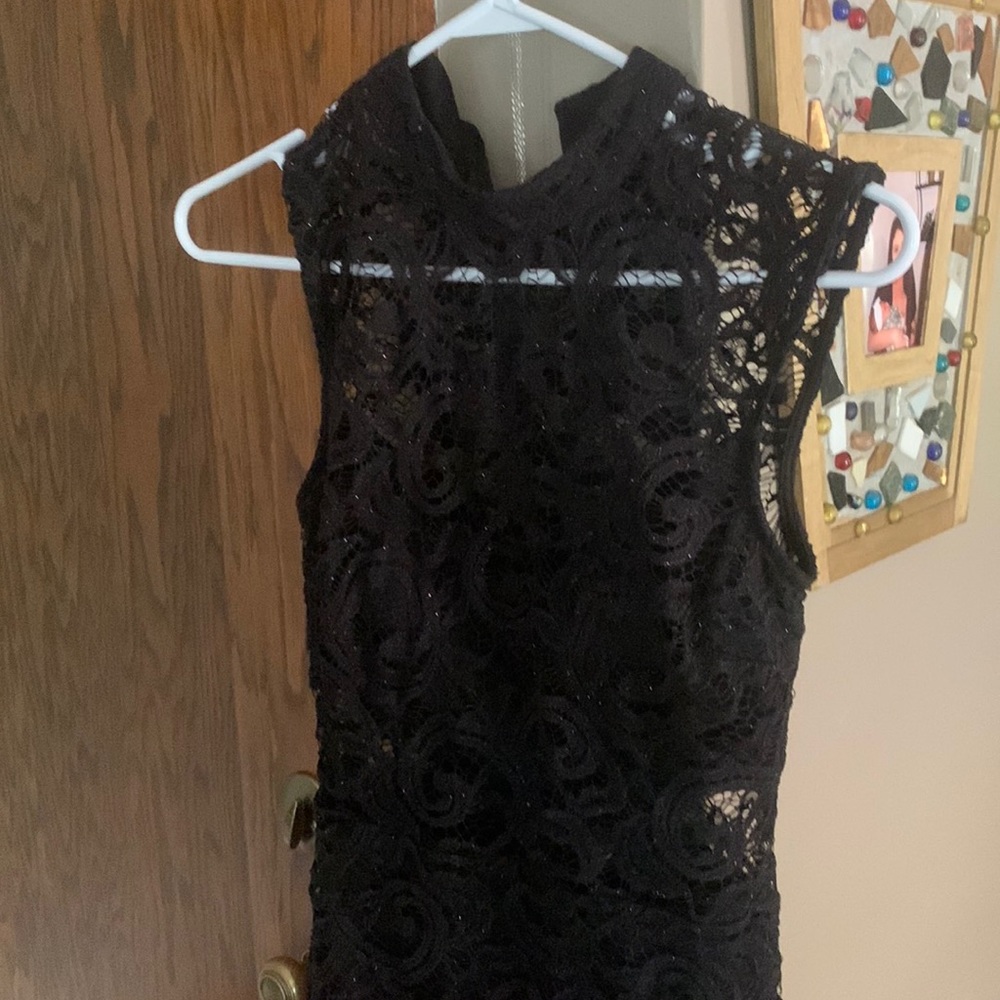 Black lace mini dress